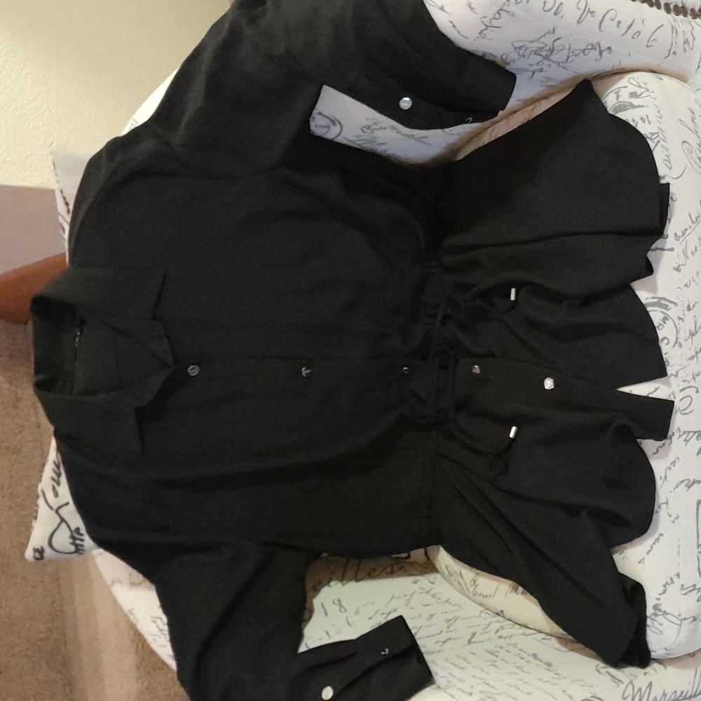 DKNY Black Button-Up Top